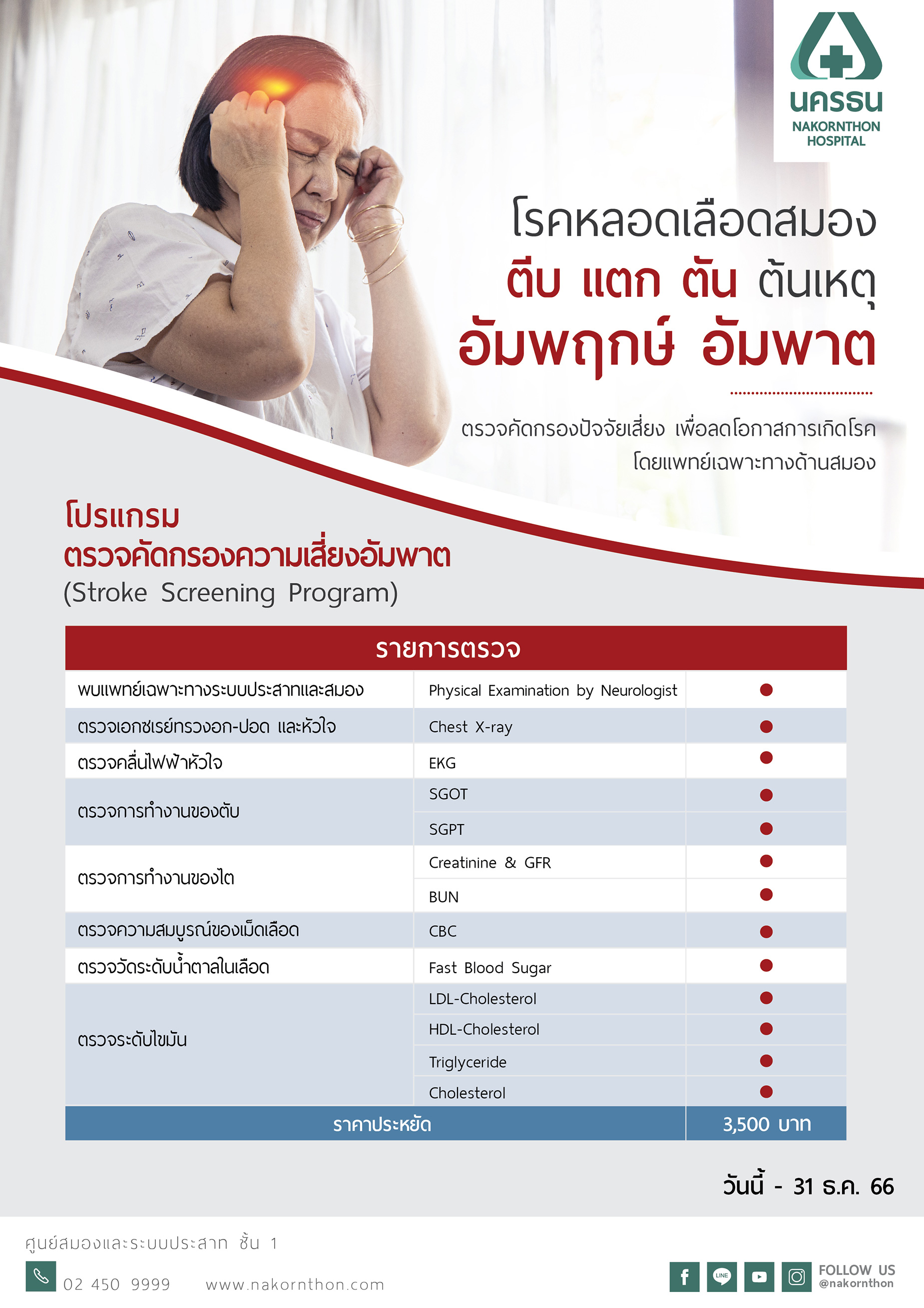 โปรแกรมตรวจคัดกรองความเสี่ยงโรคหลอดเลือดสมอง