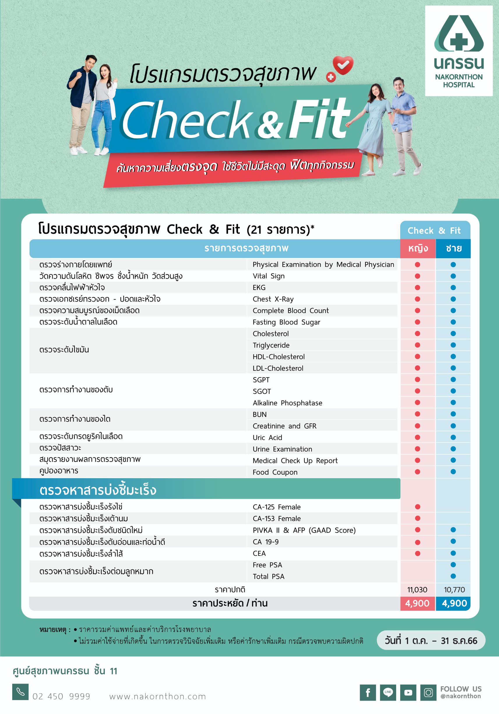 โปรแกรมตรวจสุขภาพ Check & Fit