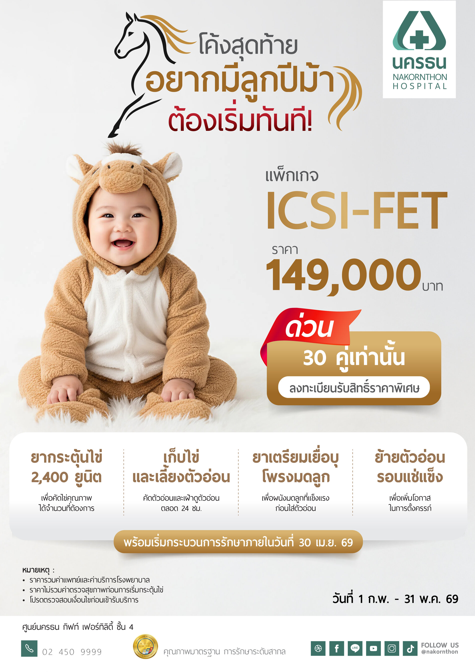 แพ็กเกจ ICSI สำหรับวางแผนมีลูกปีม้า