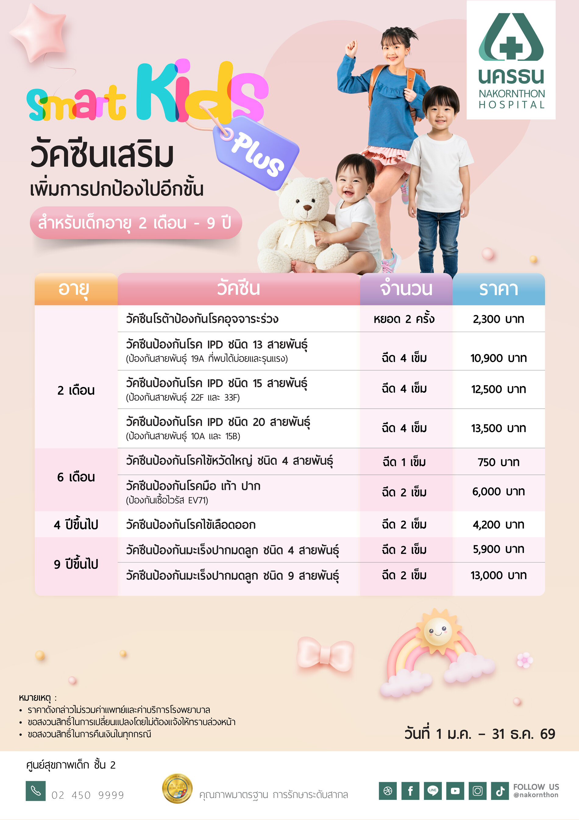 แพ็กเกจวัคซีนเสริม Smart Kids Plus