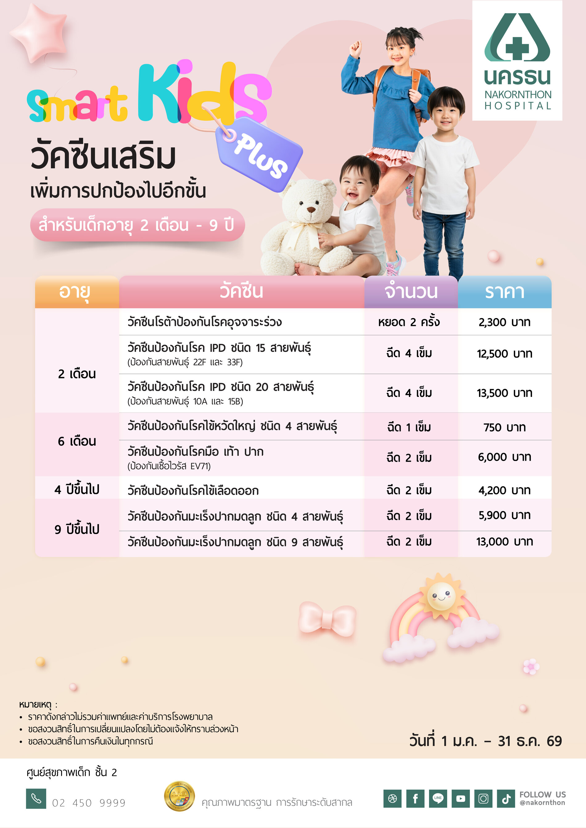 แพ็กเกจวัคซีนเสริม Smart Kids Plus