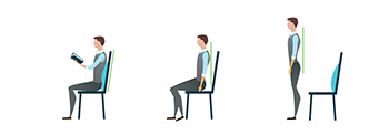 Getting up from a chair posture for back pain